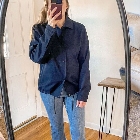 Vince Modern Coaches Button Down Jacket Navy - Picture 8 of 8